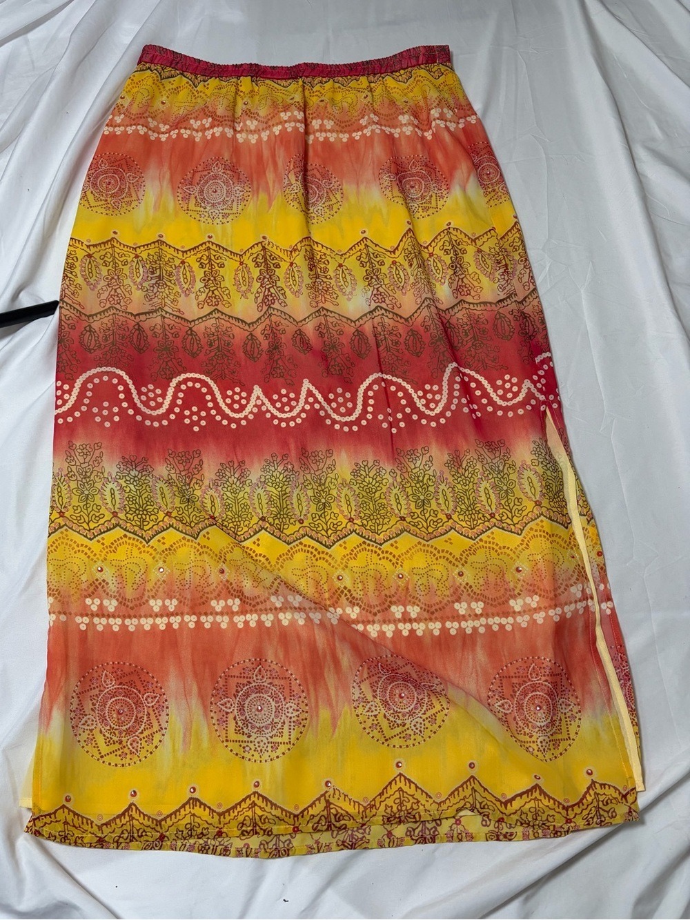 Coldwater Creek Women’s Boho Skirt Sz  Large Gradient Colors Mandalas